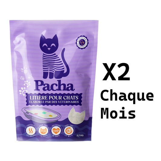 f) 2 sacs tous les mois | 2 Beutel jeden Monat